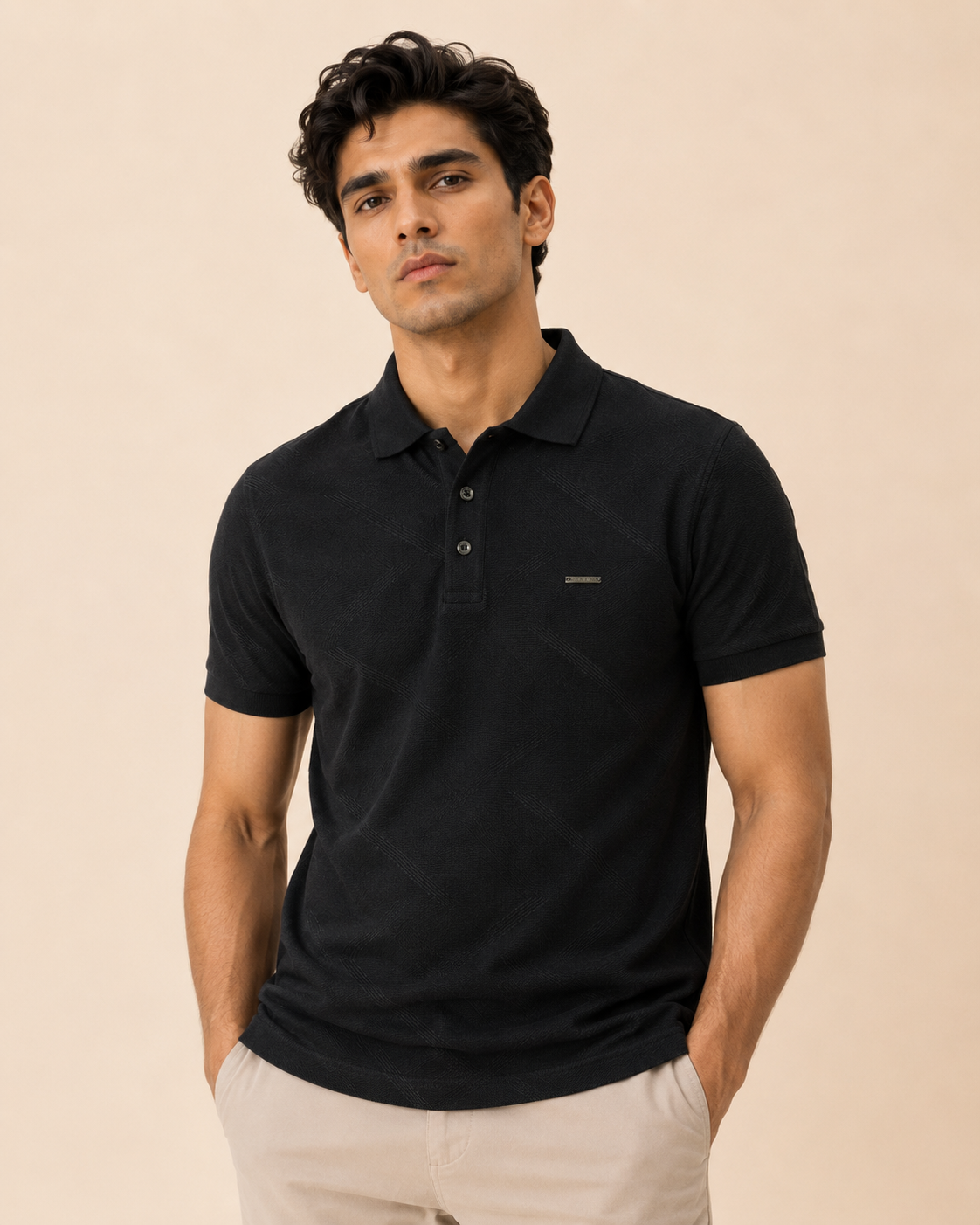 Onyx Diagonal Jacquard Polo