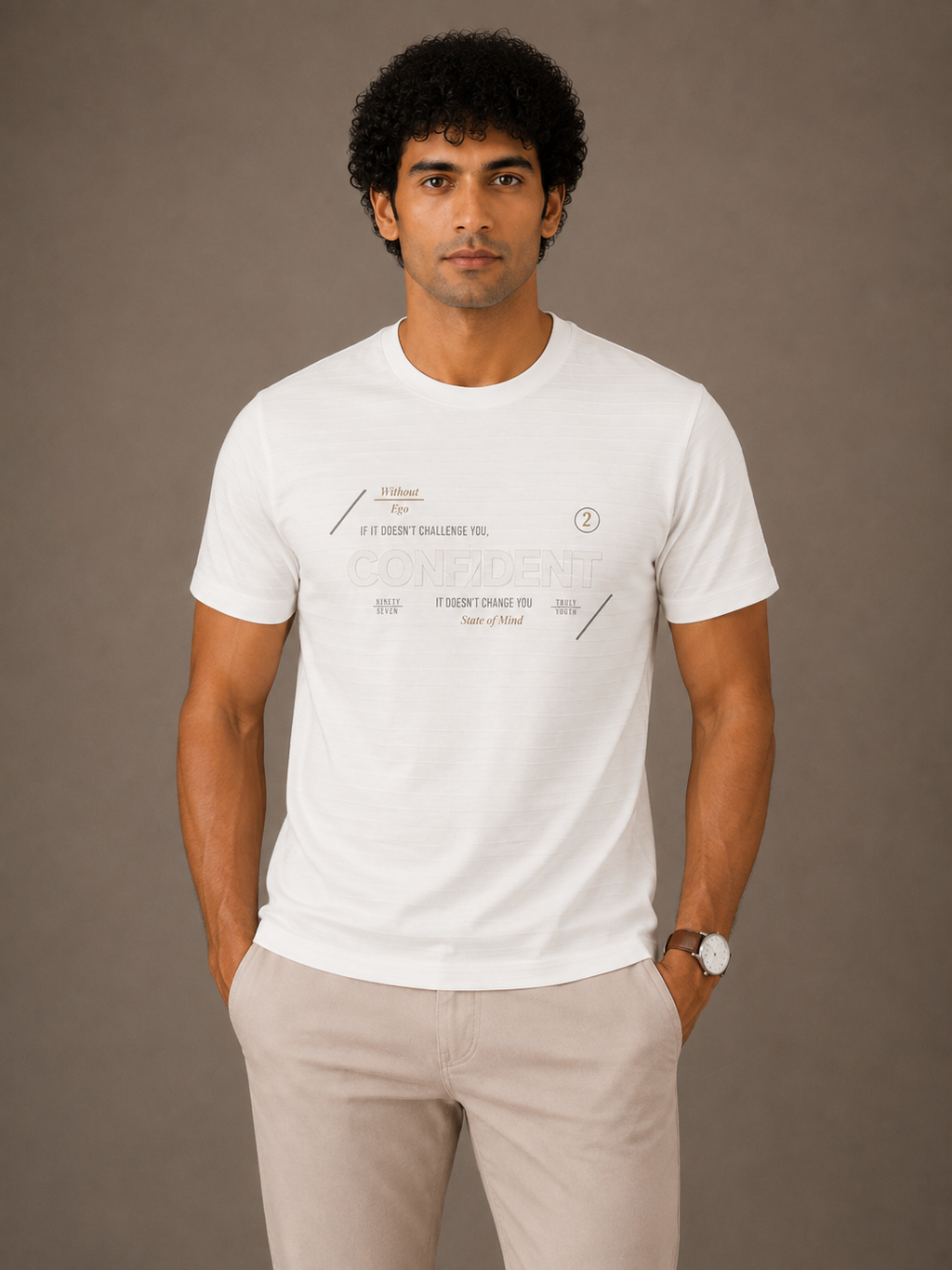 Confident Rib Knit Tee — White