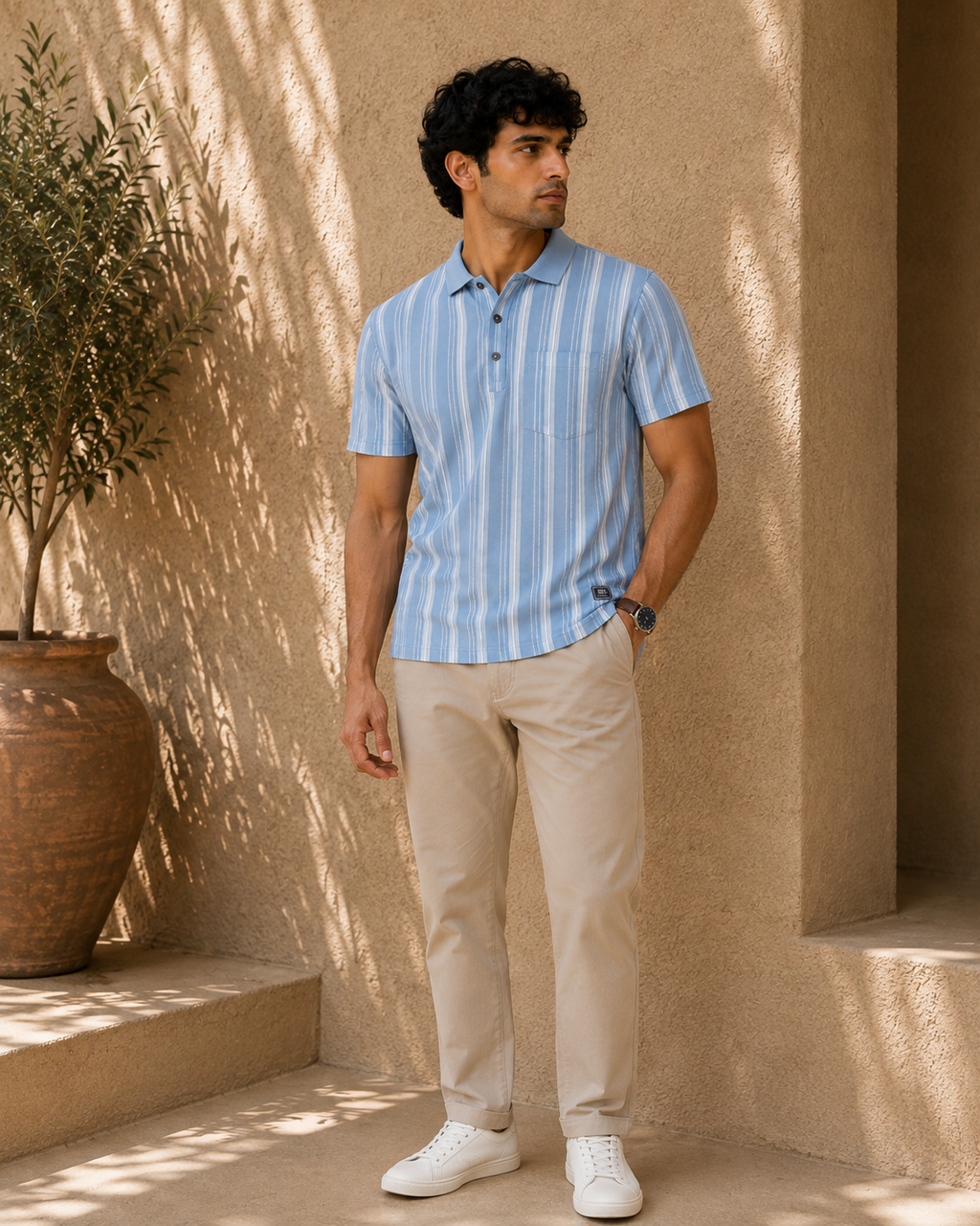Coastal Blue Stripe Polo