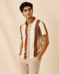 Cocoa Wide Stripe Polo