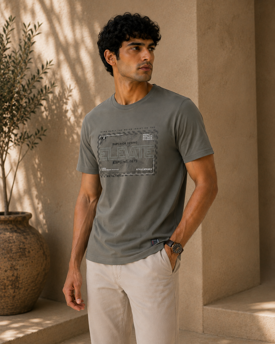 Elevate Box Graphic Tee — Grey
