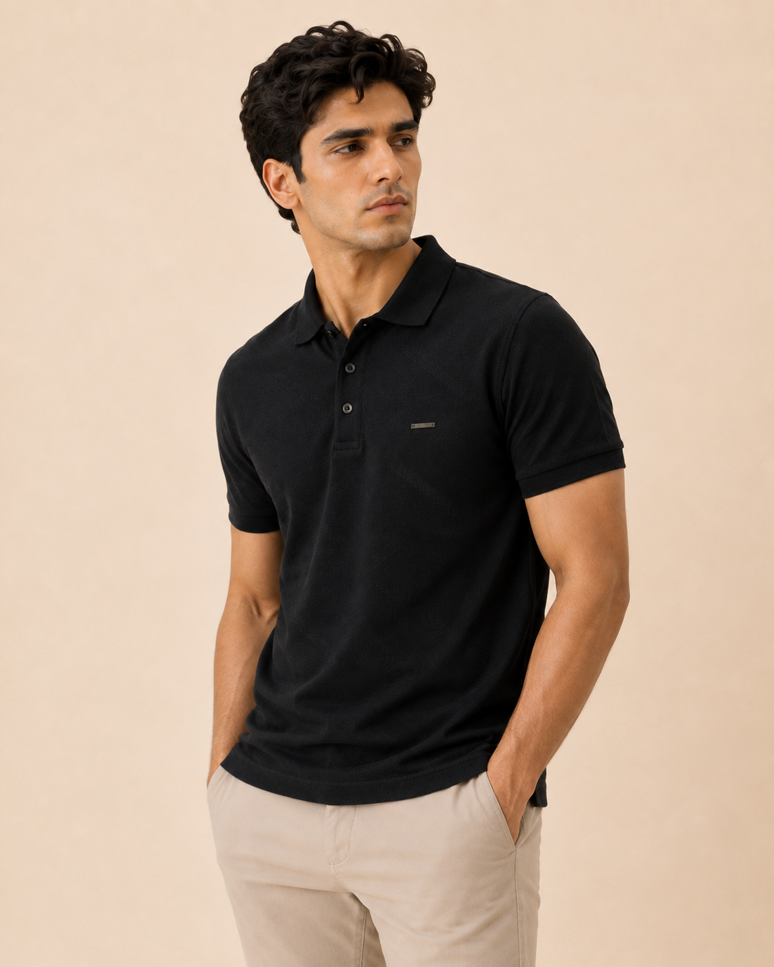 Onyx Diagonal Jacquard Polo