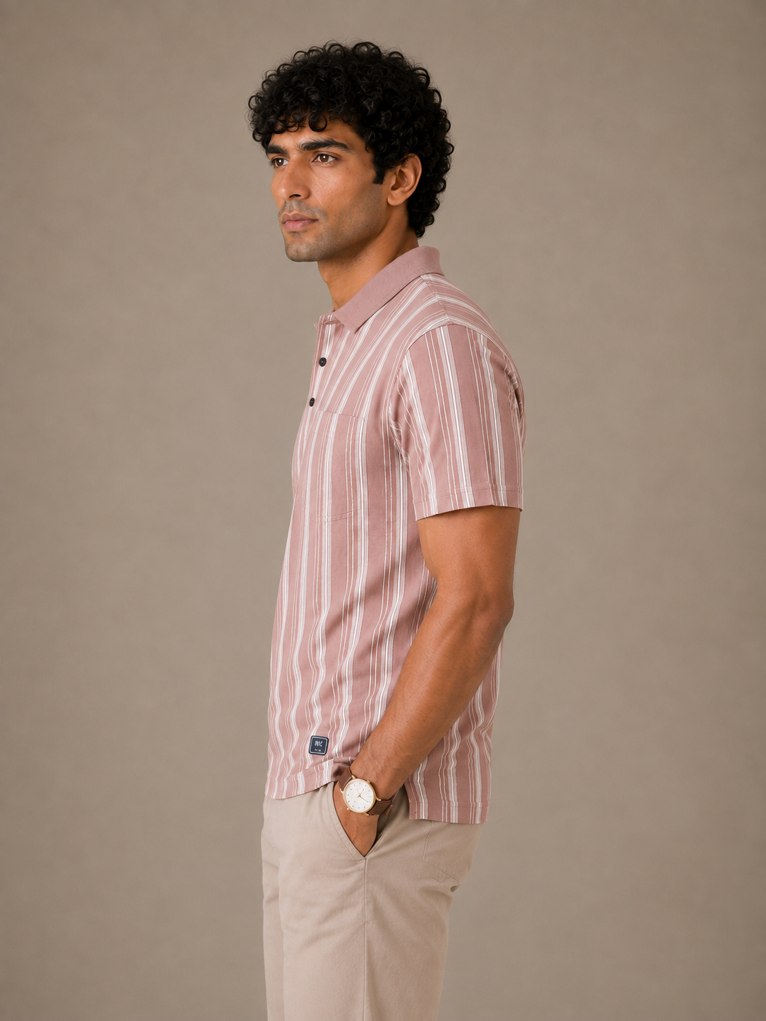 Dusty Rose Stripe Polo