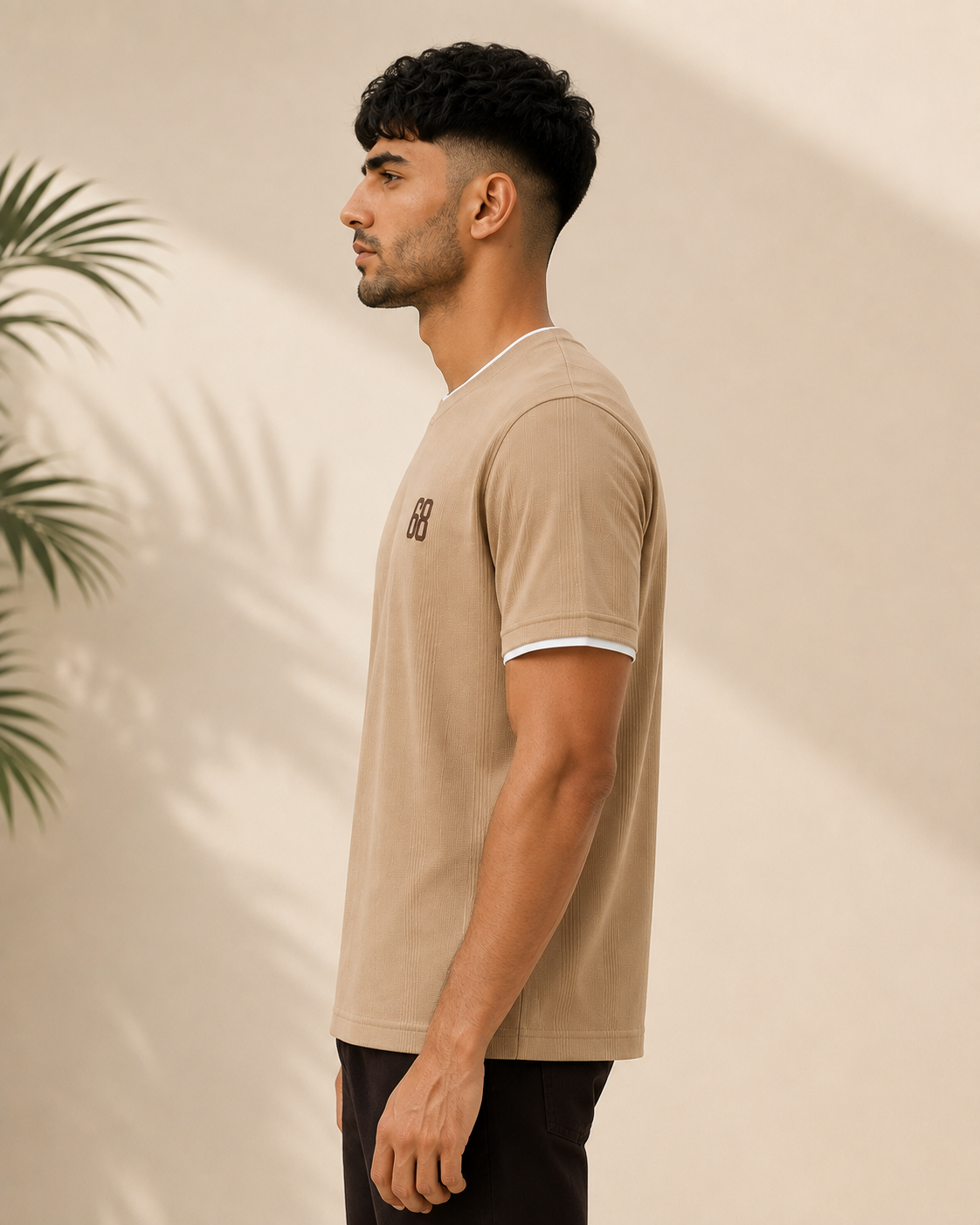 Glen Check '68 Tee — Camel