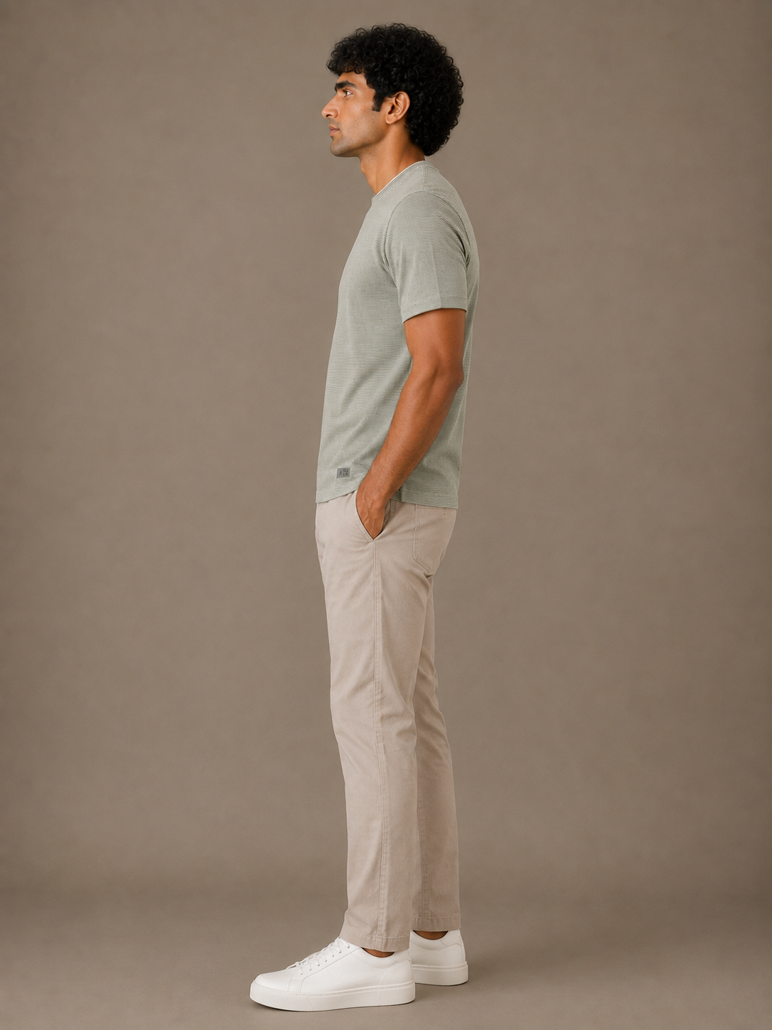 Sage Micro Stripe Tee