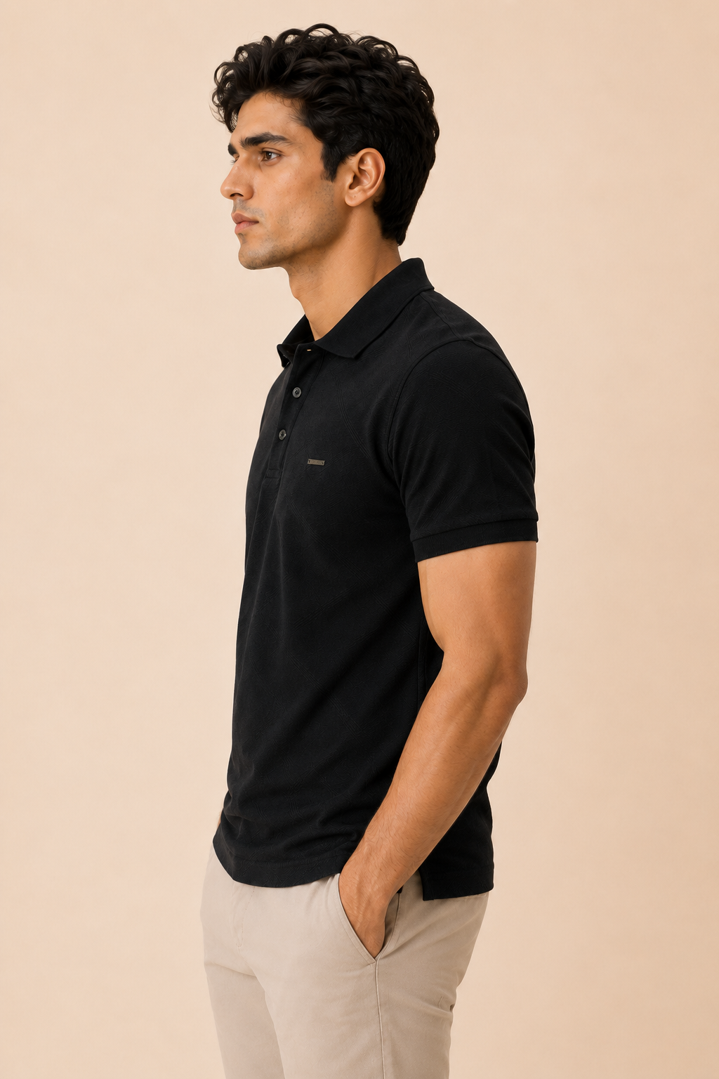 Onyx Diagonal Jacquard Polo