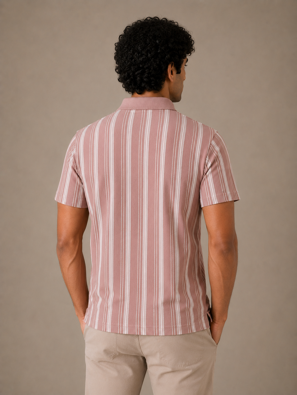 Dusty Rose Stripe Polo