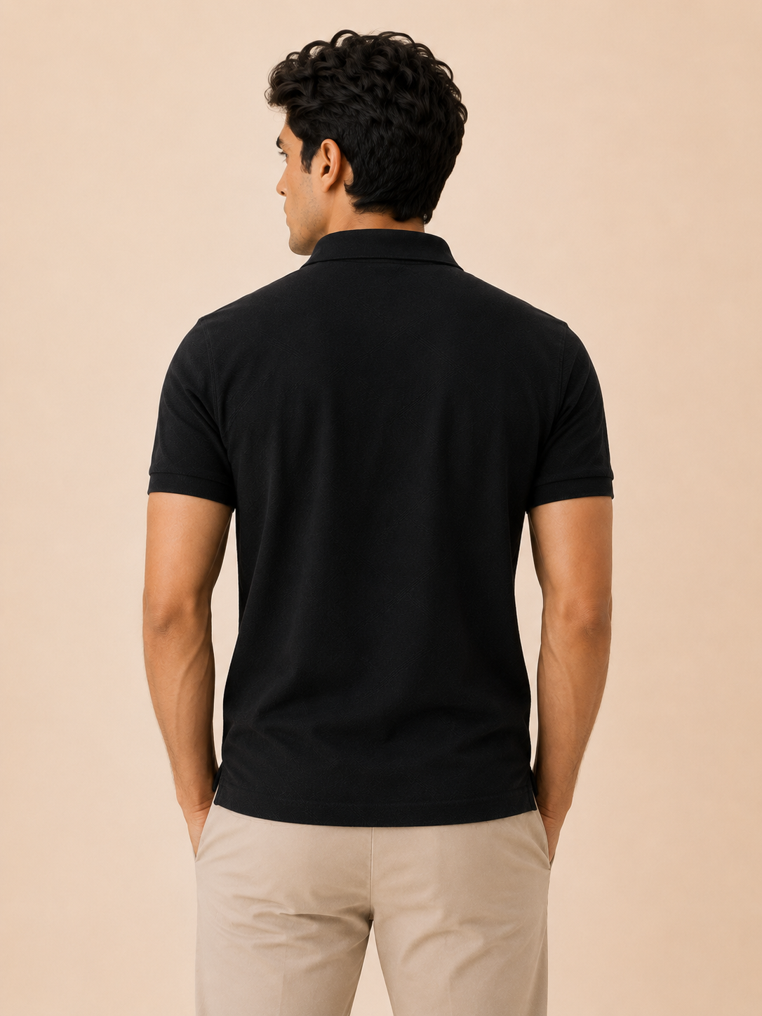 Onyx Diagonal Jacquard Polo