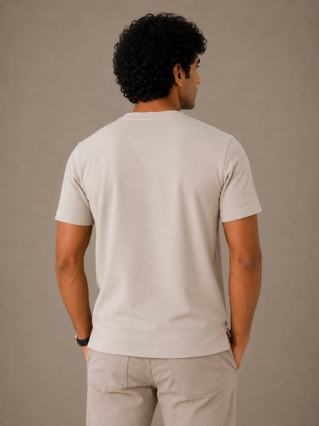 Beige Essential Rib Tee