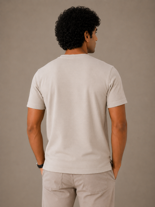 Beige Essential Rib Tee