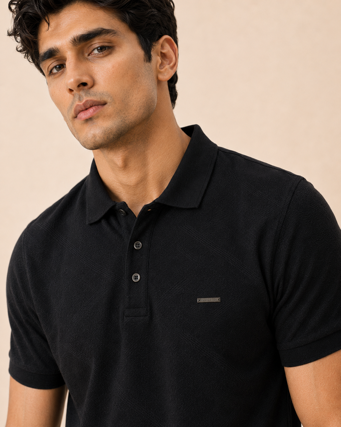 Onyx Diagonal Jacquard Polo