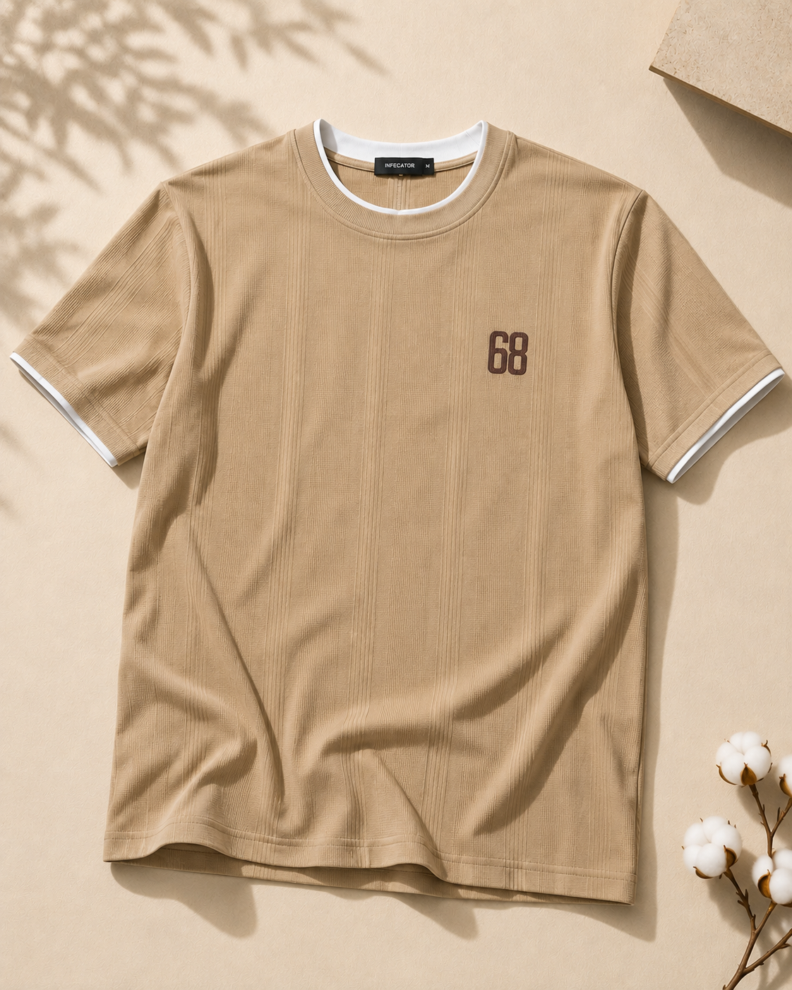 Glen Check '68 Tee — Camel