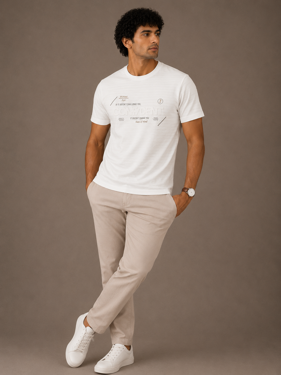 Confident Rib Knit Tee — White