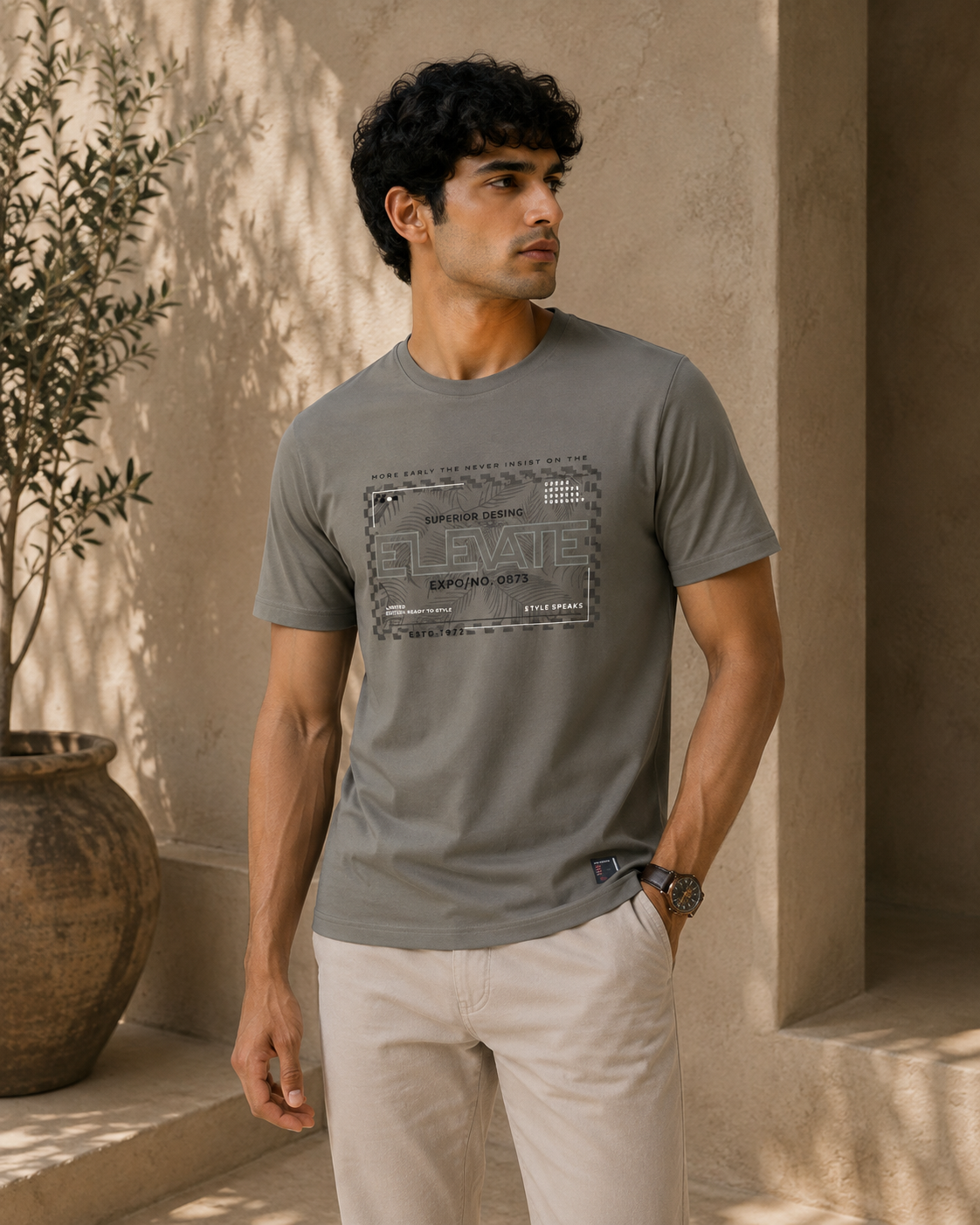 Elevate Box Graphic Tee — Grey