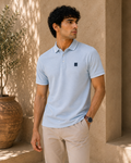 Sky Waffle Texture Polo